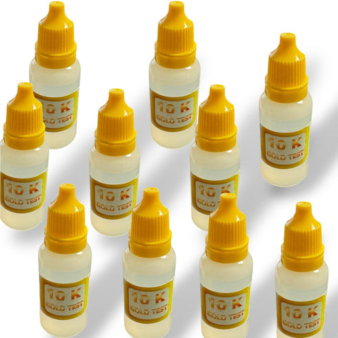 10 Bottles 10K, 14K, 18K, 22K Gold Testing or Silver Testing Acids The Most Accurate Results Detect Your Gold Silver Authenticity ERAFINE