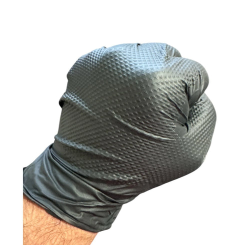 Industrial Work Gloves Black, Powder Free, Diamond Textured Black Nitrile Gloves XS to XXL 8.5-10mil 10x100pcs/Bx