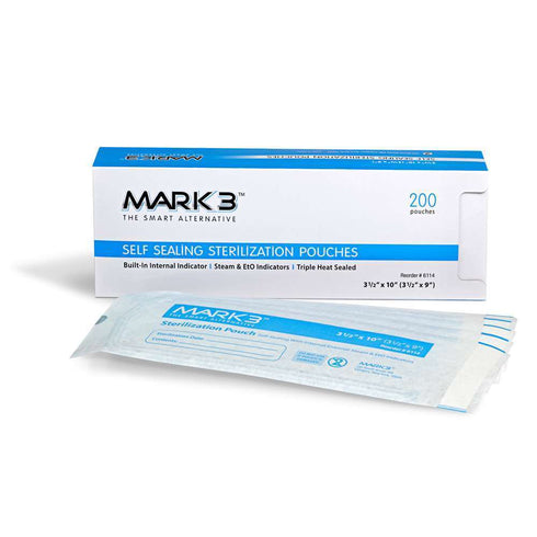 Self Seal 3-1/4" x 12"(3-1/4" x 11") Sterilization Pouches 200/bx. - MARK3®*