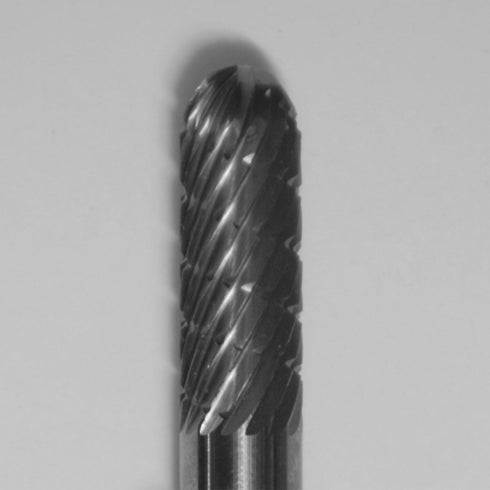 1/4" Barrel, Dual Cut Regular Carbide Bur w/ 1/4" Shank 19000