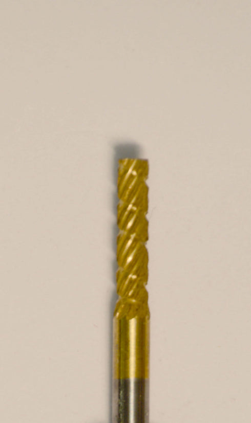 X-Small Cylinder (33C) TNT-Coated Dual Cut Regular HP Carbide Bur 33C-GOLD