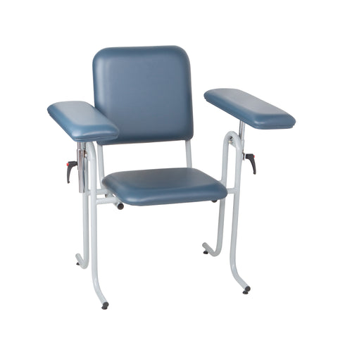 Adjustable Blood Draw Chair, Standard Height Blue Color Sturdy