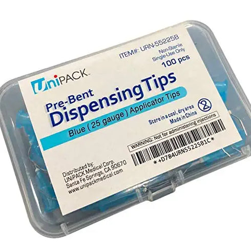 Pre-Bent Needle Applicator Tips Dispensing Tips 18ga, 20ga, 22ga, 25ga Etchant Flow Resin Tips 100pcs/Bx