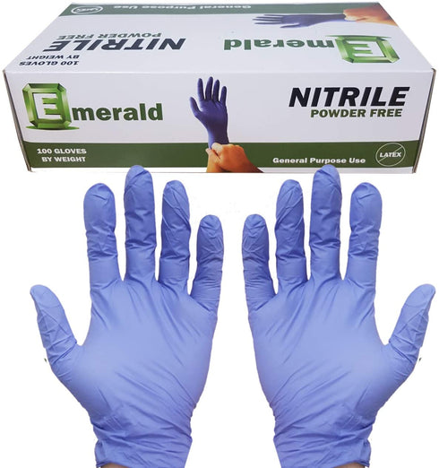 Emerald General Purpose Nitrile Gloves LARGE Powder-Free, 1000 Gloves
