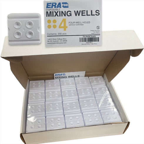 4-holes Dental Disposable Plastic Mixing Wells 4Holes Number with Number Markings 200pcs/Box
