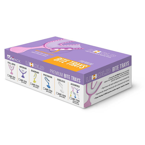 U-Hold Disposable Premium Bite Trays Full Arch Anterior Posterior Quadrant Assorted Impression Bite Trays