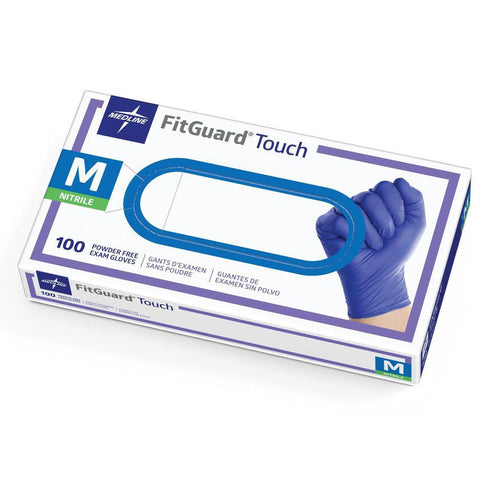 Medline FitGuard Touch Nitrile Exam Gloves MEDIUM - 4 box of 250 ( case 1000 )