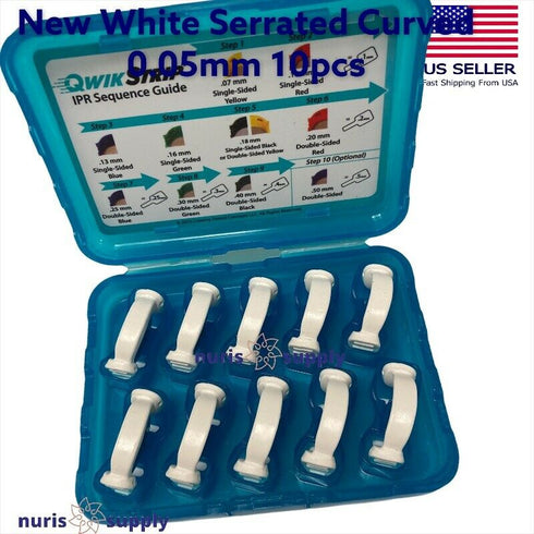 QwikStrip Dental Finishing Strips QSC-SER (10 Pack) Curved Serrated (.05mm)