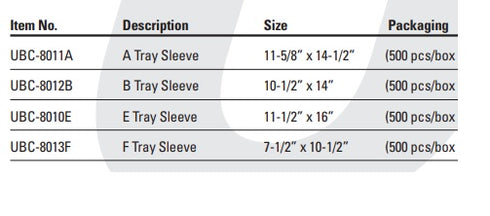 Tray Sleeves For A, B, E, F Trays Dental Tray Covers Clear Plastic 500pcs/Box
